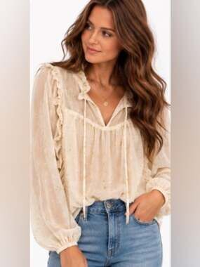 Blu Pepper Celestial Gold Star Blouse S Whimsigoth Romantic Boho